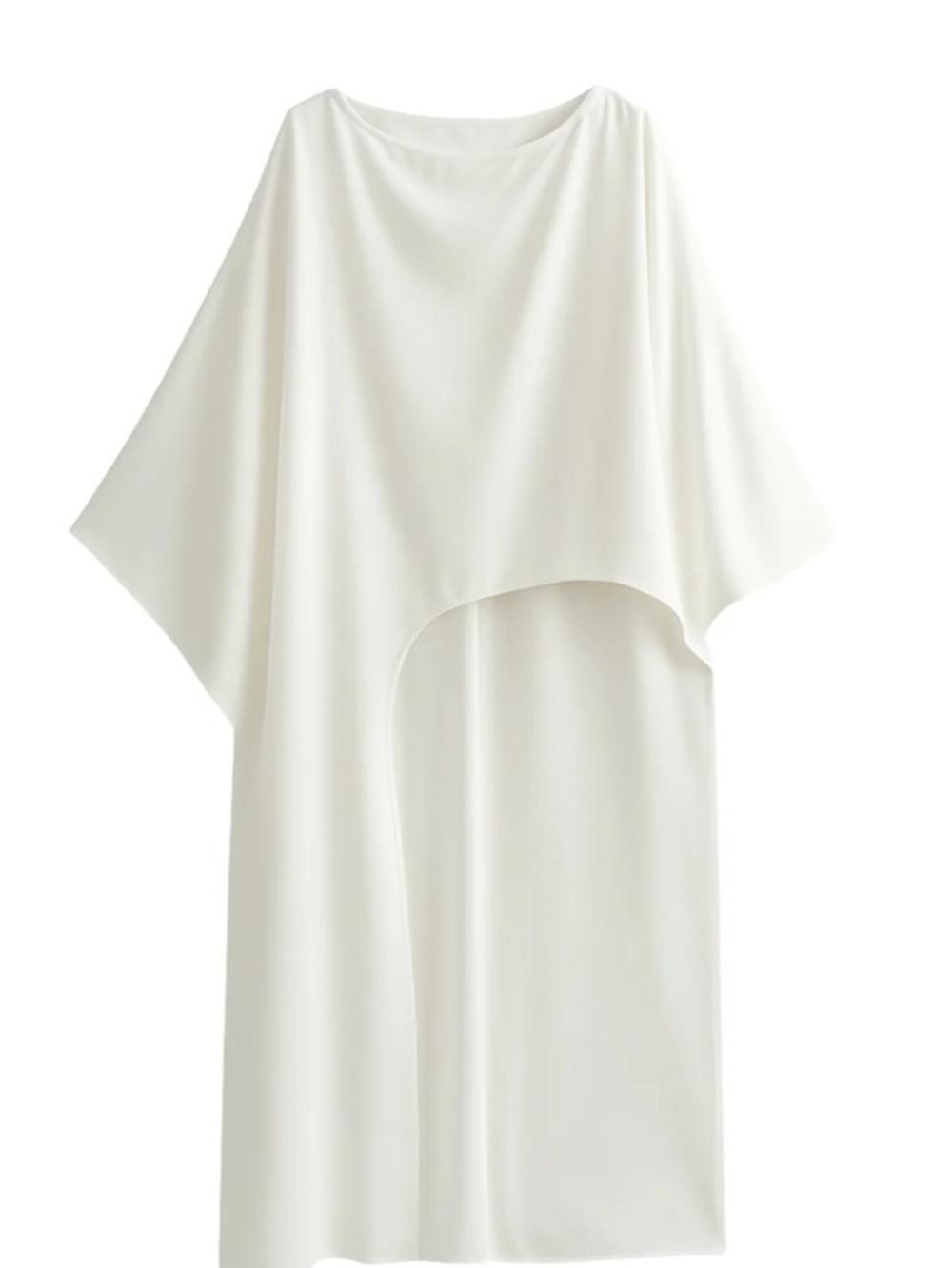 Elegant White Longline Tunic Top - Versatile Women's Tunic - Picture 4 of 5